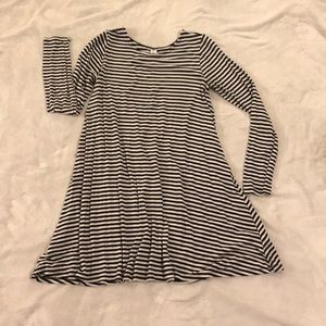 Black and White striped swing dress